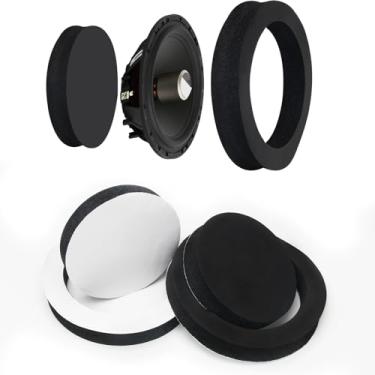 Imagem de Kit de esponja de sistema aprimorador de alto-falante de espuma de 16,5 cm para drivers universais, auto-adesivo para porta de carro, anéis de espuma, realçador, almofada de algodão à prova de som com