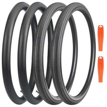 Imagem de BALINGE Pacote com 2 pneus de bicicleta de estrada 700 * 32C com tubo 700 * 32C pneu de substituição para bicicleta, pneus de substituição dobrável para bicicleta, resistente ao desgaste, 2 pneus, 2