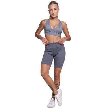 Imagem de Conjunto Top Com Bojo e Bermudinha Wls Modas Roupa Para Academia Trein