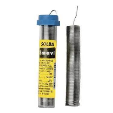 Imagem de Solda em Tubo a Base de Estanho 25G  EMAVI