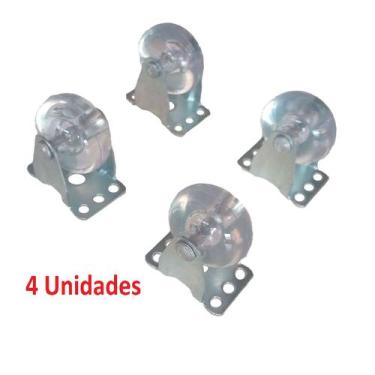 Imagem de Rodizio Fixo 50mm Silicone Cristal 4 Peças - D'Zainer