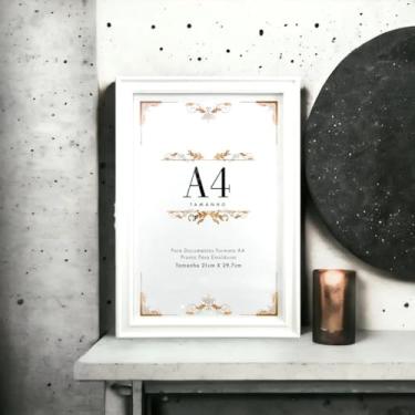 Imagem de Moldura A4 Porta Certificado - Quadro Para Diploma, Foto e Documento - Feito de Plástico com Suporte de Parede ou Mesa - Quadro A4, Porta Retrato - UpShop (Branco)