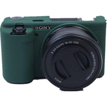 Imagem de BolinUS Capa Para Zv-E10, Protetora Ultrafina, Leve, De Borracha E Silicone Macio, Sony Alpha Zve10 (Verde)