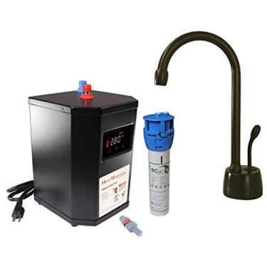 Imagem de Westbrass DT1F271-12 Develosah Torneira dispensadora de água quente com 1 manípulo com sistema de tanque digital HotMaster DigiHot e filtro de água em linha, bronze polido a óleo