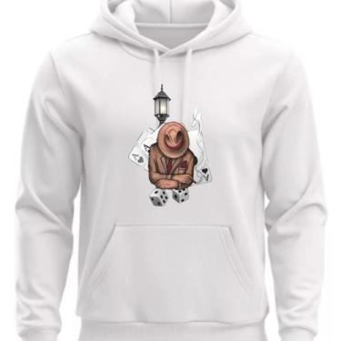 Imagem de Moletom Personalizado Cartas e Dados Com capuz - Hs, Branco, G