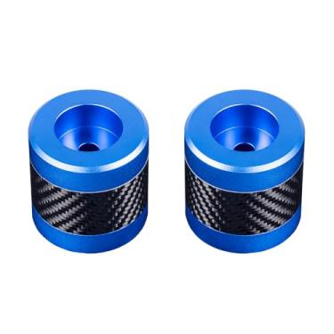 Imagem de Advanblack ProTek Barra de colisão usinada Sliders Decorativos Roda Rotativa Extremidade para Guarda de Motor Dianteiro Protetores de Alforje Traseiro (CNC Azul com Embutimento de Carbono)