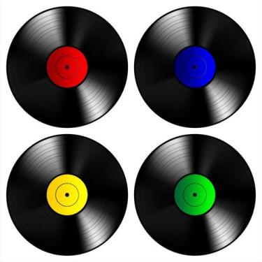 Imagem de Kit 4 Porta Copos Música Mesa Trabalho Café Descanso Copo - JM CASA
