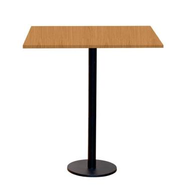 Imagem de Mesa Pisa Beta Bistrô Fratini 107,50cm (a) Disco Redondo Preto Tampo Mdp Quadrado Samba 70cm (l)