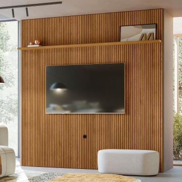 Imagem de Painel Piso-Teto New Guaporé 238x244,5m Para TV até 75 Polegadas - Cumaru Madetec