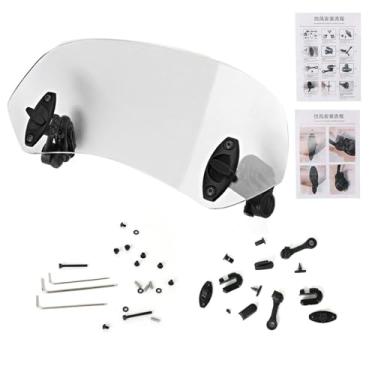 Imagem de Rankomu Extensão de para-brisa de motocicleta, defletor de vento ajustável de 28 cm, lente cinza, ajuste universal para a maioria das motocicletas e scooters