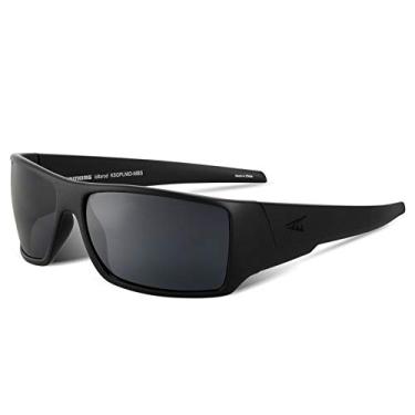 Imagem de Óculos de sol esportivos polarizados KastKing Iditarod para homens e mulheres, ideal para dirigir, pescar, ciclismo e corrida, proteção UV, Frame: Matte Blackout / Lens: Smoke, Medium