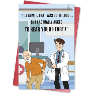 Imagem de hvdler Cartão de aniversário engraçado para ele, cartão de aniversário de velhice para pai marido avô, cartão de aniversário Hear Your Fart cartão de aniversário, cartão de dia dos pais para homem,