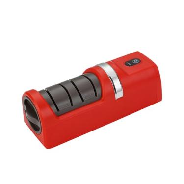 Imagem de Pssopp Apontador de Tesoura, Apontador Portátil da Faca Elétrica USB Com Base Não Deslizante para Cozinhas Domésticas e Acampamento Ao Ar Livre (vermelho)