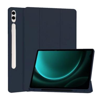 Imagem de Capa Capinha Case para Samsung Galaxy Tab S9 FE Anti Impacto com suporte para S Pen Compatível com Função Auto Sleep Premium (AZUL MARINHO)