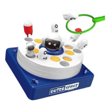 Imagem de Brinquedo 2 em 1 Pula Astronauta e Pesca Magnética | Jogo Educativo com Base Giratória e Som Divertido, Astronauta Saltador e Foguetes