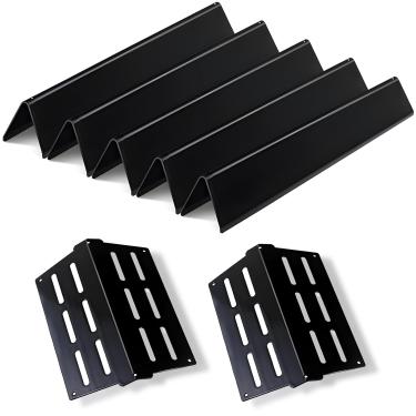 Imagem de Barras aromatizantes de defletor de calor, peças de reposição para churrasqueira a gás de aço porcelana para Weber Genesis 300 Series E310 E320 E330 S310 S320 S330 EP/CEP-310 EP/CEP-320 EP/CEP-330, placas de proteção térmica de 44,5 cm