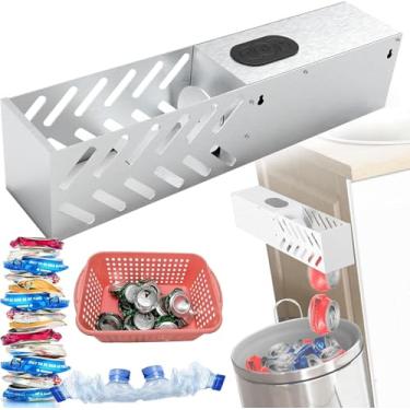 Imagem de Triturador Elétrico De Latas De Metal De 12/16 Onças, Triturador Automático De Latas Para Reciclagem, Aço Inoxidável De Ciclo De Um Clique, Para Latas De Cerveja De Gás De Alumínio Garrafas