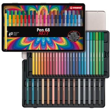 Imagem de Caneta Premium Fibre-Tip – STABILO Pen 68 – ARTY – Lata com 40 – Cores sortidas