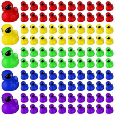 Imagem de VioraWhite 100 Pcs Halloween Alien Duck Figurine Mini Funny UFO Sci-fi Resin Duck for Party Favors Dashboard Decor Desk Collectible Cute Alien Decor Prize Boxes Stocking Stuffers