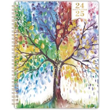 Imagem de Agenda diária 2024-2025 - Agenda de compromissos 2024-2025, 20 cm x 25 cm, agenda horária de julho de 2024 a junho de 2025, agenda diária com abas internas impressas