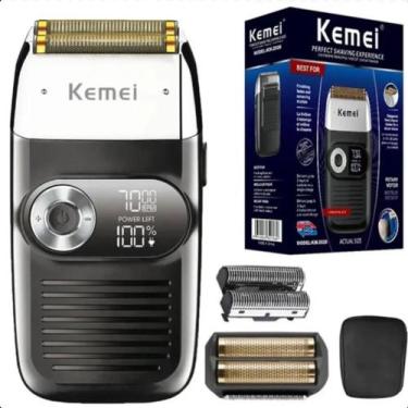 Imagem de Barbeador Kemei Km 2026 Alta Potência Resistente Design Slim USB - ROM