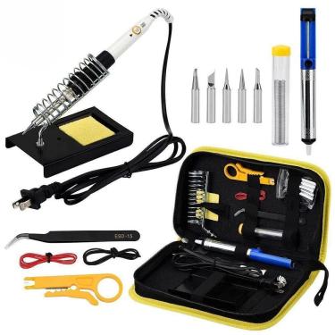 Imagem de Kit Ferro Solda + Tubete Estanho Com Resina e Sugador Solda