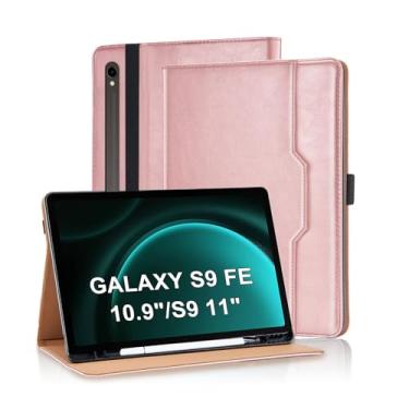 Imagem de Varohix Capa para Samsung Galaxy Tab S10 Lite/ S10 FE/ S9 FE 5G 10,9 polegadas/Tab S9 11 polegadas, couro PU com suporte de caneta S integrado com suporte magnético multi-ângulo para homem, mulher