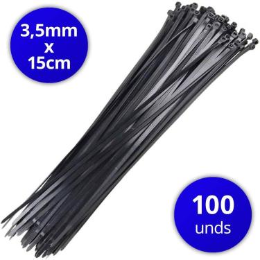 Imagem de Cinta Braçadeira Nylon Enforca Gato 15cm - 200 Unid. Preta