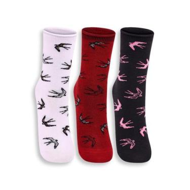 Imagem de Kit 3 Pares de Meias sem Punho Cano Médio Lupo 4421-089