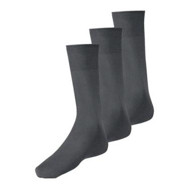 Imagem de Kit com 3 Pares de Meias Social Meianyl 6002-001 - LUPO, Cinza