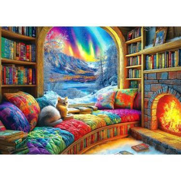 Imagem de Quebra-cabeça Blueforest Northern Lights Landscape 1000 peças