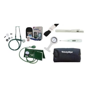 Imagem de Kit Acadêmico De Enfermagem Esfigmo E Esteto Rappaport Duplo, Lanterna