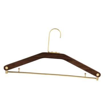 Imagem de DimyFew Cabide organizador de armário, cabide prático de madeira e metal para pendurar roupas, para guarda-roupas de pescoço largo, Style a