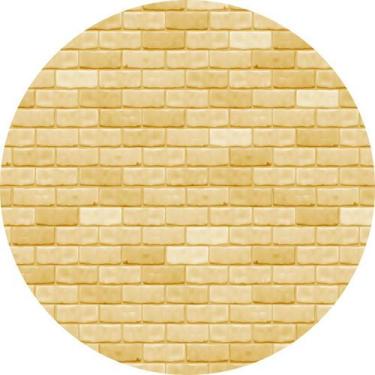 Imagem de Painel de Tecido Sublimado Redondo Muro de Tijolos Cor Argila c/ Elast