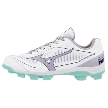 Imagem de Mizuno Chuteira feminina de softbol Cushion revo Finch TPU Spike, Branco-lavanda, 40