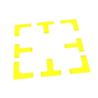 Imagem de IEUDNS Marcadores de de pickleball, marcadores de lançamento para tênis e badminton, linhas de marcação de amarelas brilhantes para quintal, 4 T Shape 4 L Shape