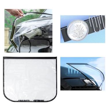 Imagem de MIUPOO Tampa da porta do carregador EV, capa de plugue de carregador de carro elétrico ao ar livre à prova d'água inverno neve chuva UV proteção contra todos os climas, carregador de carro EV adequado