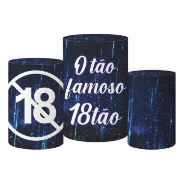 Imagem de Trio De Capas De Cilindro 3d - Idade 18 Anos - 18tão Azul - Decorando 