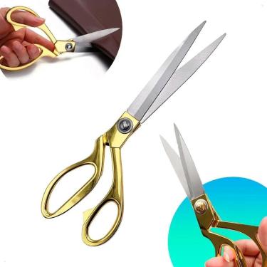 Imagem de 2X Tesoura Alfaiate Profissional Costura Tecido Aço Inox Gra