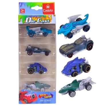 Imagem de Pack 4 Carrinhos Miniatura Die Cast Color Shifter - Castela