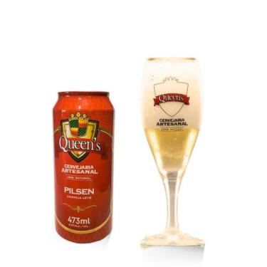 Imagem de Cerveja Queens Pilsen 473 ml Mais Taça Gourmet para Cerveja - Queen's 