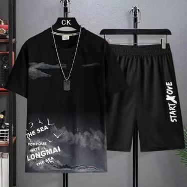 Imagem de Conjunto Casual Masculino 2 Peças Verão - Camiseta e Agasalho para Gin