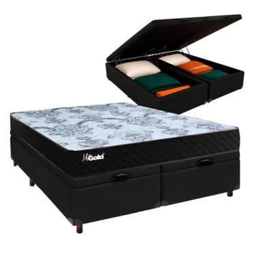 Imagem de Conjunto Cama Box Bau Casal + Colchão Life Gold Paropas
