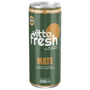 Imagem de Vitta Fresh Chá Mate Tostado Gaseificado, 300ml, Sabor Autêntico, Com Açúcar Demerara Orgânico, Livre de Glúten