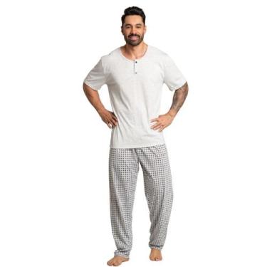 Imagem de Pijama Masculino Com Bolso WLS Modas Manga Curta Calça Longa Roupa Par