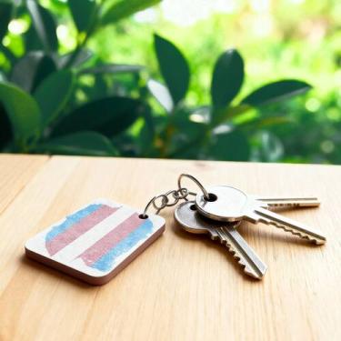 Imagem de Kit 100 Chaveiros MDF Lembrancinhas LGBT - Bazar dos Quadros, Bandeira