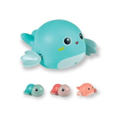 Imagem de Brinquedo de banho diversão infantil bebe que nada ao dar corda banhei