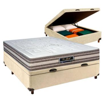 Imagem de Cama Box Bau + Colchão Casal Molas Ensacadas Legriff Sankonfort
