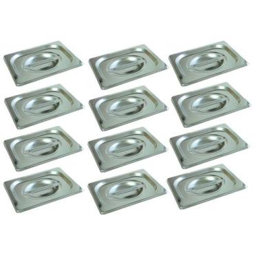 Imagem de 12 Tampas Para Cuba Gastronômica Gn 1/6 Inox Buffet Cozinha - JMA Inox