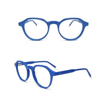 Imagem de LP Vision - Óculos Para Telas Com Filtro Bloqueador Anti Luz Azul - Computador & Celular & Gamer & Descanso & Leitura - Redondo V2 Azul